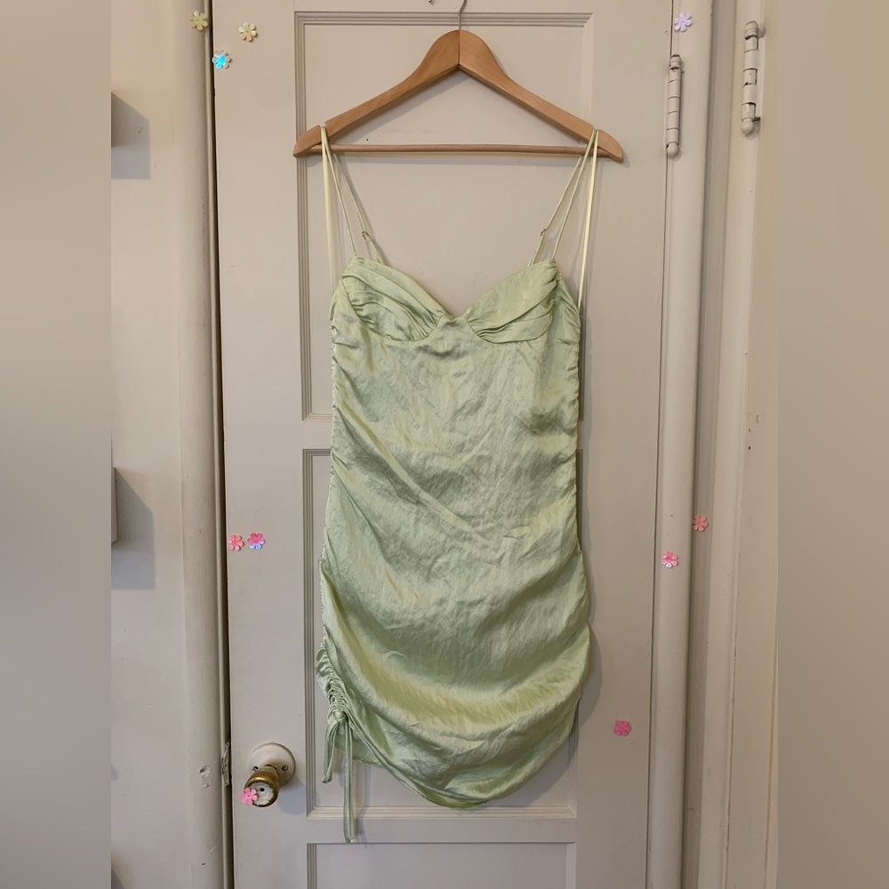 Brand New Zara Satin Dress with Sweetheart neckline